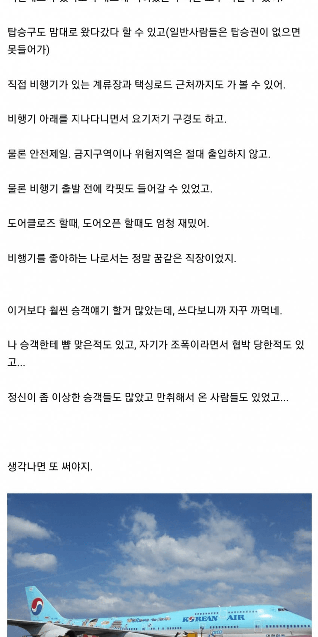 항공사에서 일 하면서 만난 승객 유형